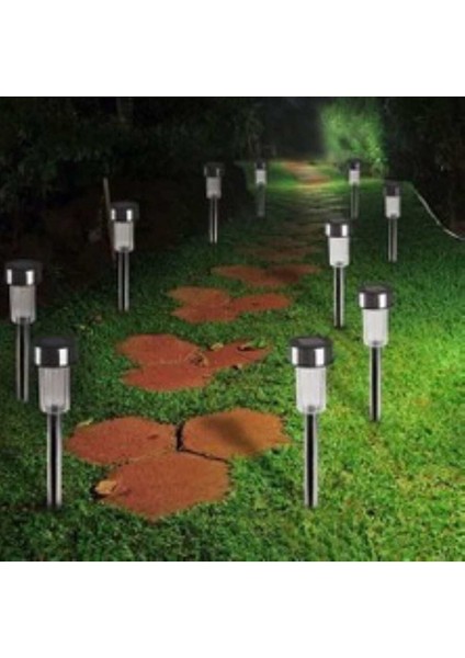 10'lu Güneş Enerjili LED Bahçe Yolu Lambası, Su Geçirmez, Renkli Işık Seti
