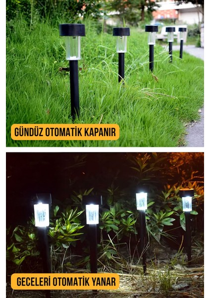 10'lu Güneş Enerjili LED Bahçe Yolu Lambası, Su Geçirmez, Renkli Işık Seti fiyatları
