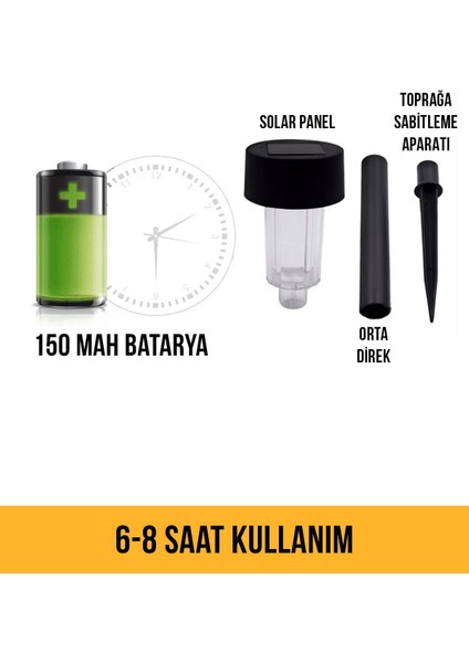 10'lu Güneş Enerjili LED Bahçe Yolu Lambası, Su Geçirmez, Renkli Işık Seti modelleri
