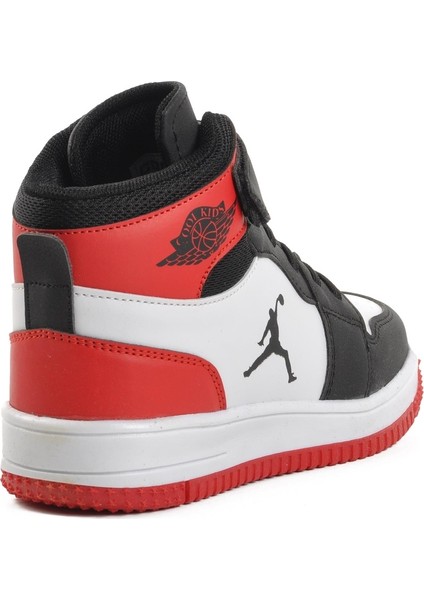 Siyah-Kırmızı Cırtlı Hafif Çocuk Spor Ayakkabı fırsatları