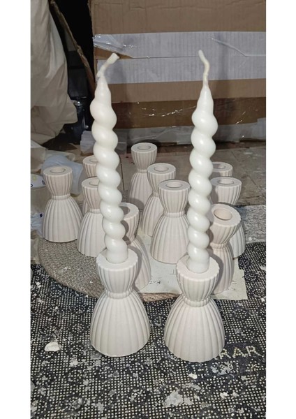 6'lı Burgu Mum Vanilya Kokulu 24 Cm, Renkli ve Şık Dekoratif Aksesuar modelleri