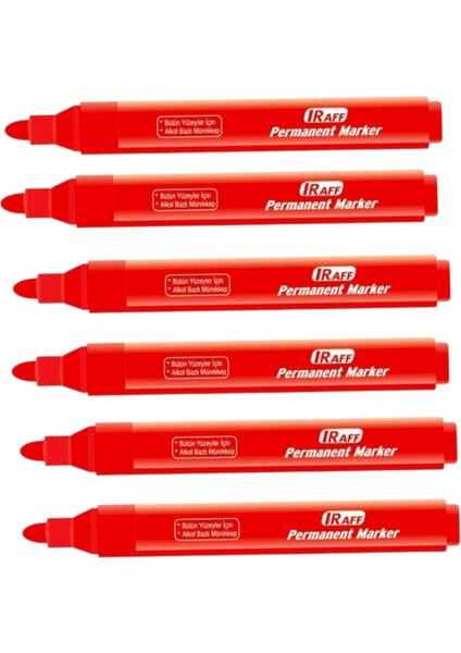 Permanent Markör Kırmızı ( 6 Adet )