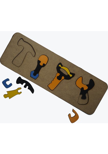 Çocuklar Için Eğitici ve Öğretici Ahşap Yapboz Puzzle Bul Tak Tamir Araçları Gereçleri Parçalı fiyatları