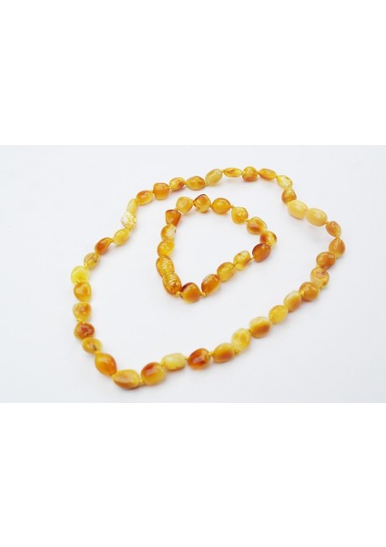 Amber Ateşi renkli Damla Kehribar Bebek Diş Seti