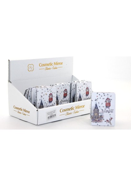 Taşlı Istanbul Tasarımı El Aynası Ince