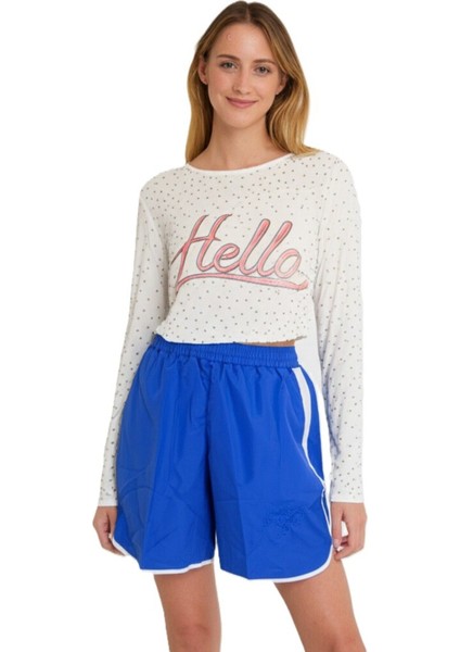 Kadın Plaj ve Deniz Şortu Günlük Hızlı Kurur Esnek Cepli Bağcıklı Rahatkesim OPKPDS26OPMOD16