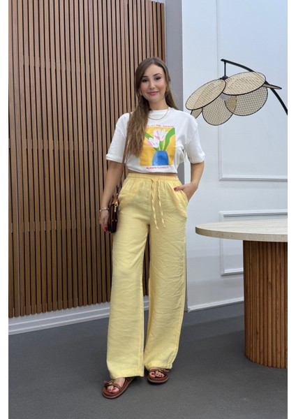 Rustik Tensel Kumaş Rahat Pantolon