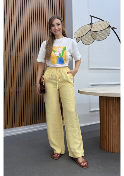 Rustik Tensel Kumaş Rahat Pantolon fırsatları