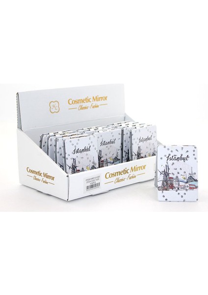Taşlı Istanbul Tasarımı El Aynası Ince