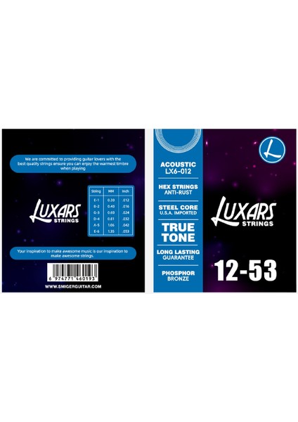 Akustik Gitar Teli Lx6 12-53