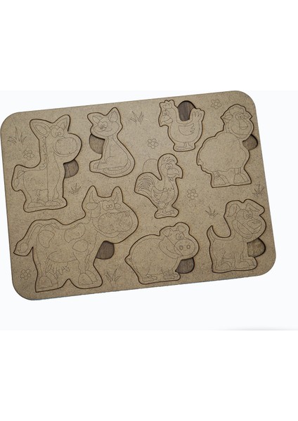 Çocuklar Için Eğitici ve Öğretici Ahşap Puzzle Yapboz Bul Tak Hayvanlar Çiftlik fırsatları