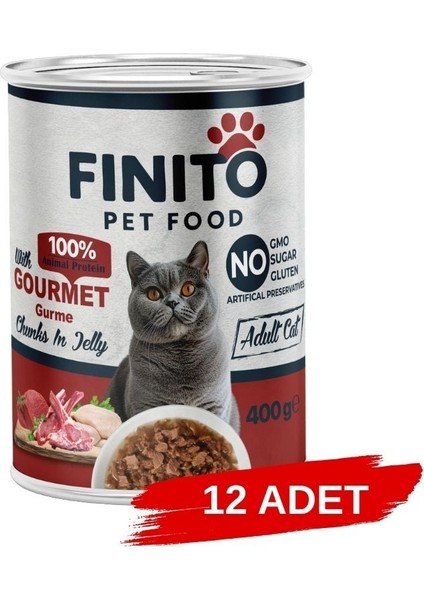 Parça Etli Gurme Kedi Konservesi 400 G x 12 Adet