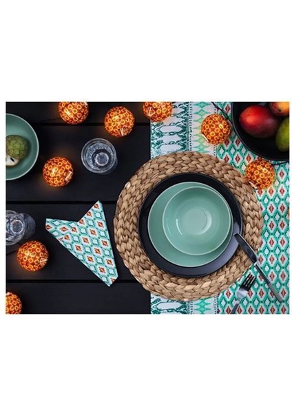 Haki Hasır Örgü Amerikan Servis Tabak Altlığı, Şık ve Doğal Tasarım. fırsatları