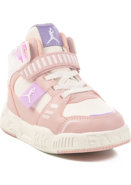 Pudra Cırtlı Bilek Boy Kız Çocuk Sneaker King Uzun P modelleri