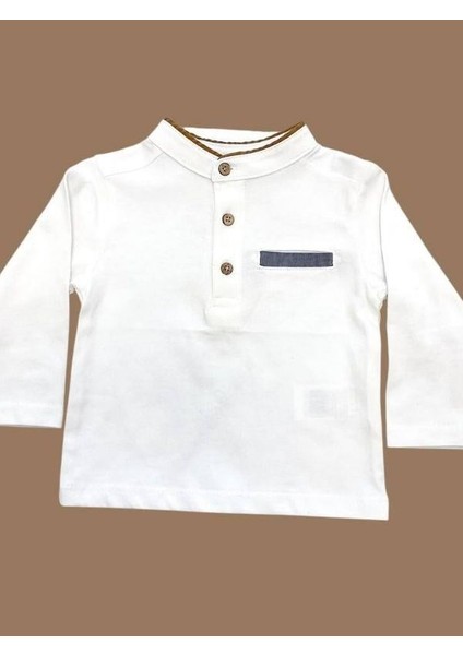 Erkek Bebek Hakim Yaka Cep Detaylı Pamuklu Bluz fiyatları