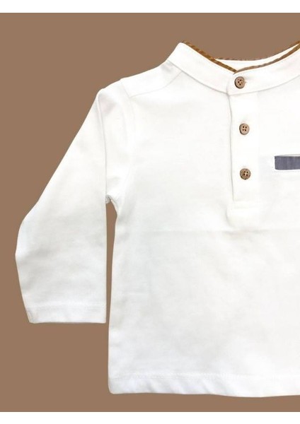 Erkek Bebek Hakim Yaka Cep Detaylı Pamuklu Bluz fırsatları