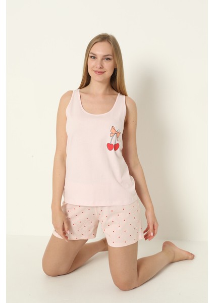 Somon Bow Şortlu Pijama Takımı