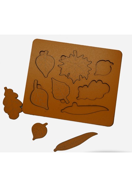 Çocuklar Için Eğitici ve Öğretici Ahşap Yapboz Puzzle Bul Tak Yaprak fırsatları