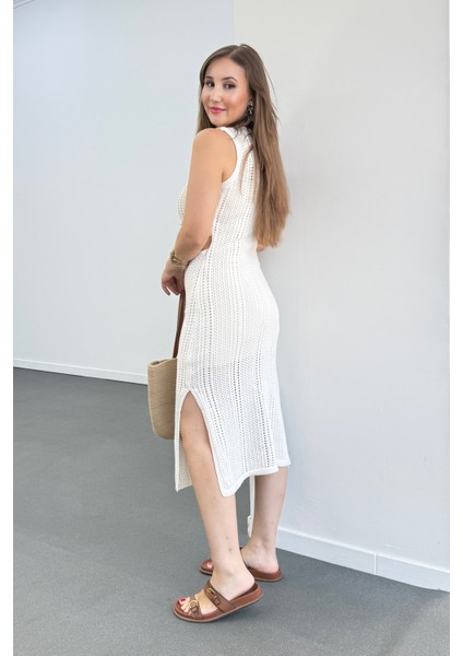 Afrodit Ajurlu Içi Astarlı Midi Elbise fiyatları