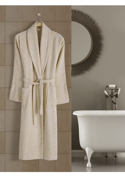 Unisex Büyük Beden Şalyaka Model Bornoz-Banyo-Sauna-Wellness Spa-Hamam-Pamuklu-3xl 4xl-Açık Kahve fiyatları