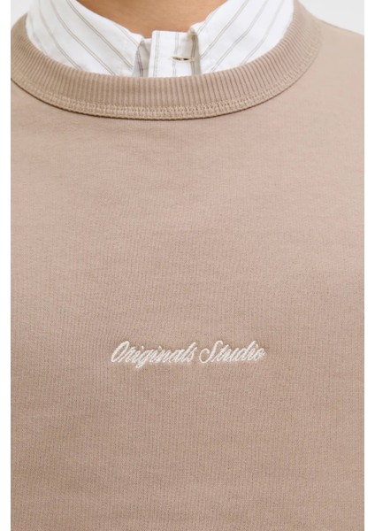 Erkek Jornorrebro Rahat Kalıp Bisiklet Yaka Sweatshirt 12282893 Mocha fırsatları