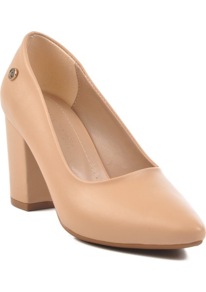 Bej Topuklu Kadın Abiye Ayakkabı PC-54733 Z modelleri