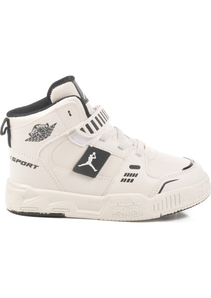 Beyaz Cırtlı Bilek Boy Erkek Çocuk Sneaker King Uzun P