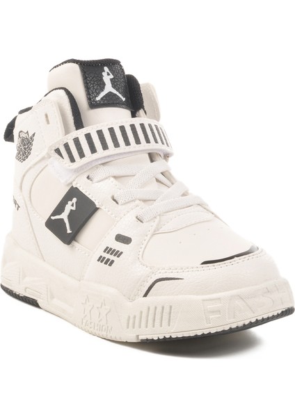 Beyaz Cırtlı Bilek Boy Erkek Çocuk Sneaker King Uzun P modelleri