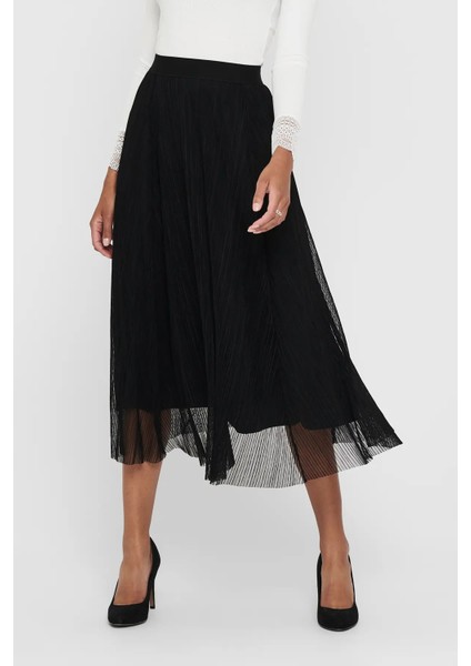 Kadın Onllavına Beli Lastikli Maxi Boy Etek 15214303 Siyah modelleri
