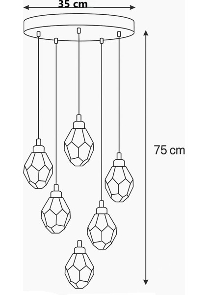 Istanbul Avize Kabarcıklı Liya 6'lı Gümüş Kumandalı 3 Renk Ledli Modern LED Avize indirimleri
