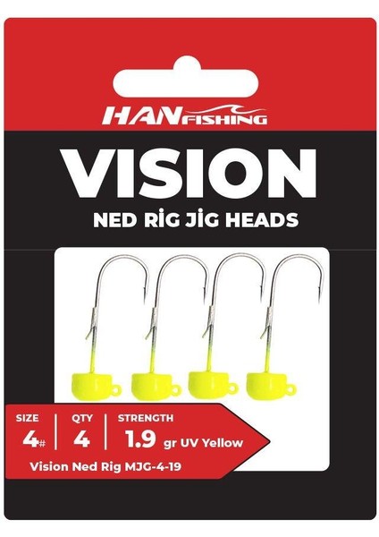 Vision Ned Rig Uv Yellow Jig Head