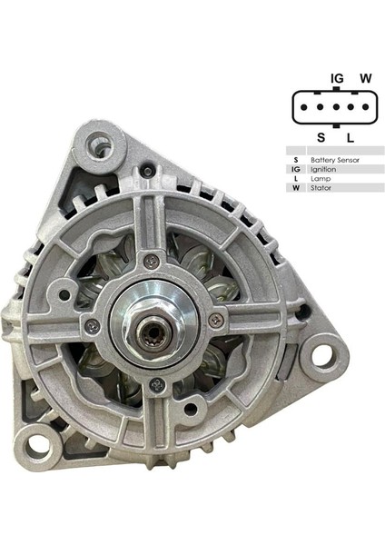 24V Alternatör Dinamo Bosch Tipi 100 A (5 Fiş Yan Soketli) (.-S-Ig-L-W) Man Tga modelleri