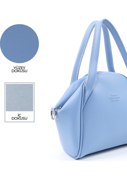Mavi SHK132 Suni Deri, Fermuarlı Tek Bölmeli, Çıtçıt Detaylı ,el, Kol ve Omuz Çantası indirimleri