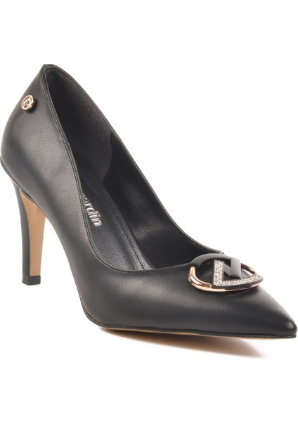 Siyah Ince Topuklu Kadın Abiye Ayakkabı PC-54506 Z modelleri