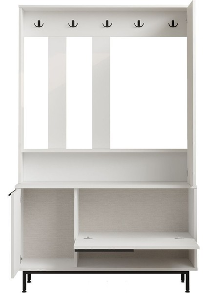 Bohem Portmanto Vestiyer Ayakkabılık Aynalı Metal Ayaklı Beyaz BOH11-W fırsatları