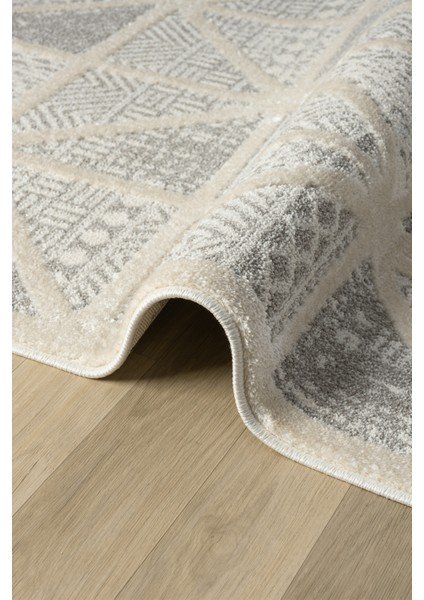 Puffy Beyaz Gri Halı Yumuşak Dokulu Shaggy Halı Oturma Odası Salon Halısı 10896K 80 x 150 modelleri