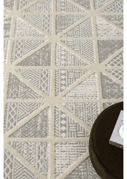 Puffy Beyaz Gri Halı Yumuşak Dokulu Shaggy Halı Oturma Odası Salon Halısı 10896K 80 x 150 fırsatları