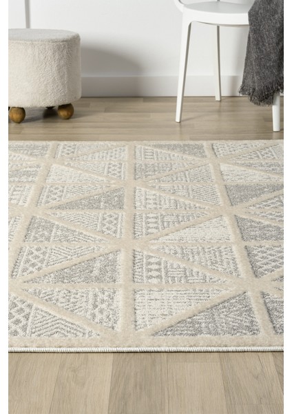 Puffy Beyaz Gri Halı Yumuşak Dokulu Shaggy Halı Oturma Odası Salon Halısı 10896K 80 x 150 indirimleri