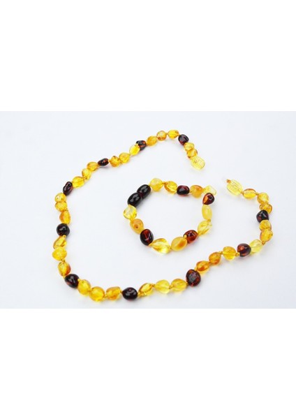 Karışık renkli Damla Kehribar Bebek Diş Seti