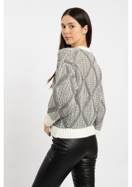 Rtd&vld Kadın VITA-188 Game Bisiklet Yaka Triko Kazak Gri