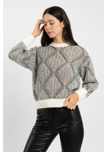 Rtd&vld Kadın VITA-188 Game Bisiklet Yaka Triko Kazak Gri modelleri