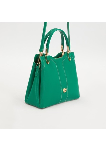 Yeşil Zarif Dikiş Detaylı Kadın El Çantası