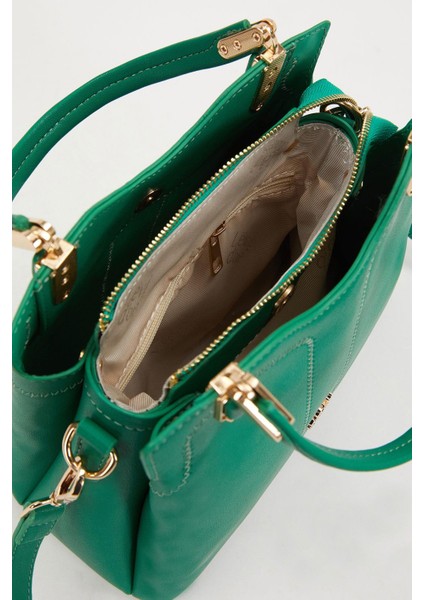 Yeşil Zarif Dikiş Detaylı Kadın El Çantası indirimleri