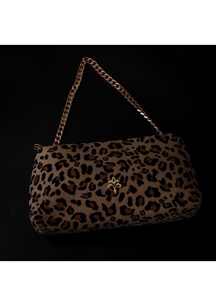 Bej Phusis N Kadın Nubuk Leopar Çapraz Çanta modelleri