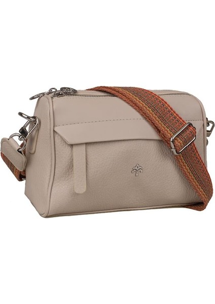 Krem Bendis Deri Kadın Çapraz Çanta