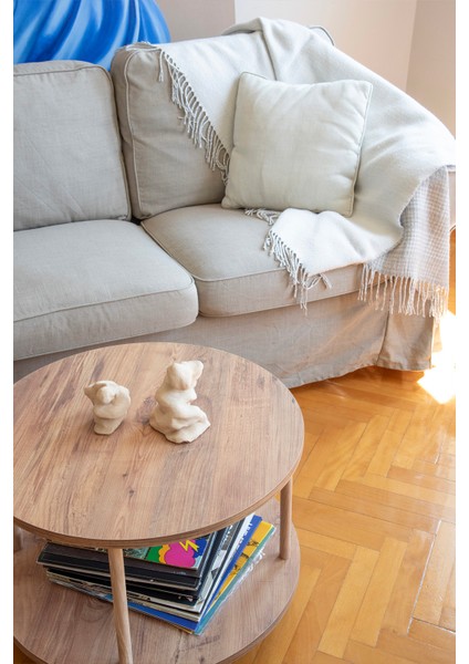 Yuvarlak Orta Sehpa 43X60 cm Çam fırsatları