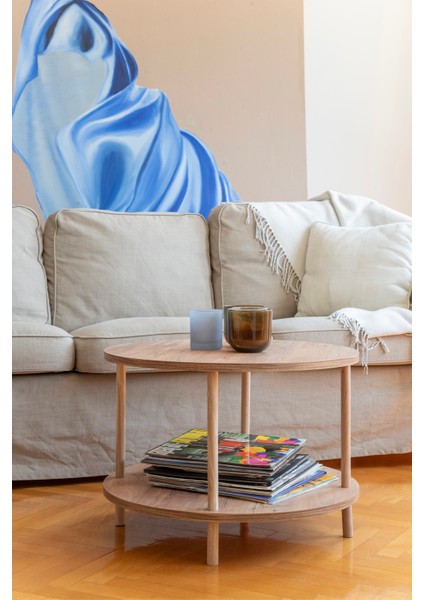 Yuvarlak Orta Sehpa 43X60 cm Çam indirimleri