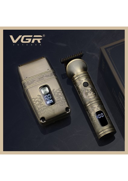 V-649 Elektrikli Erkek Tıraş Makinesi Şarj Edilebilir Akülü Profesyonel Saç Düzeltici Seti modelleri