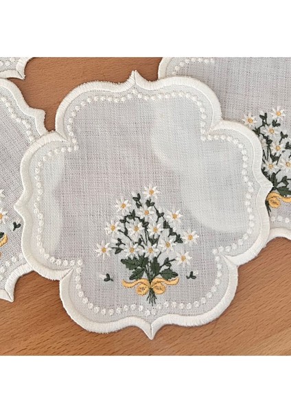 Papatya Desenli Puanlı Kokteyl Peçete, Zarif ve Şık 6'lı Set fiyatları