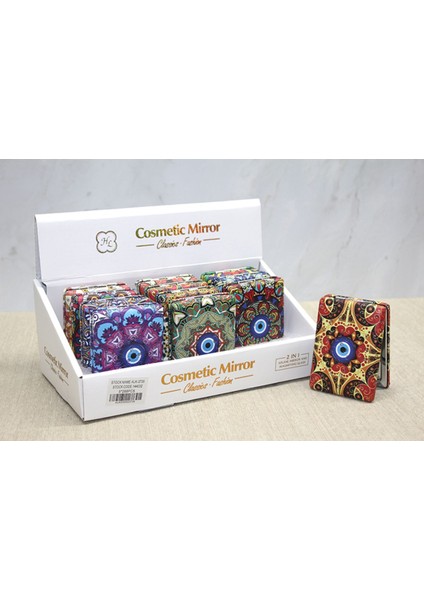 Taşlı El Aynası Dikdörtgen Kalın